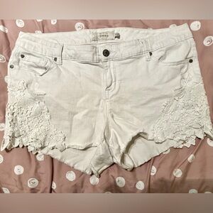 Torrid white jean shorts